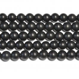 Matte Onyx 8mm Round Large Hole Beads - 8 Inch Strand