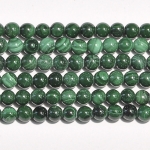 Malachite 4mm Round Beads - 8 Inch Strand