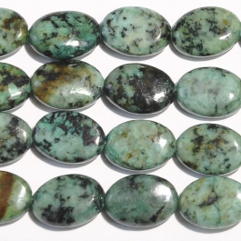 African Turquoise 10x14mm Oval Beads - 8 Inch Strand