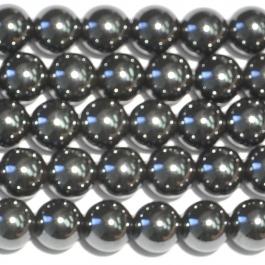 Hematite 6mm Round Beads - 8 Inch Strand