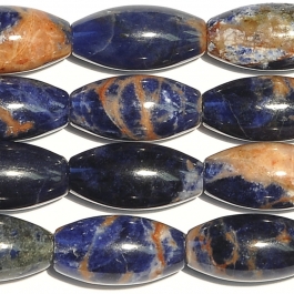 Orange Sodalite 8x16 Rice Bead 8 Inch Strand