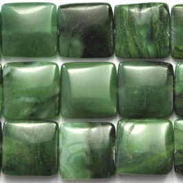 West African Jade 14mm Square 8 Inch Strand