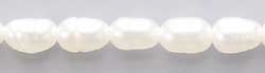 3mm White Rice Freshwater Pearls - 16 Inch Strand