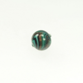 Art Nouveau Round Teal, Size 12mm