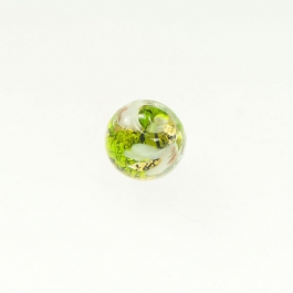 Abstract Round Lime/White, Yellow Gold, Size 12mm