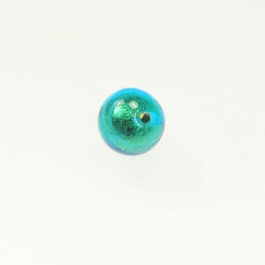 10mm Foil Round Aqua/Yellow Gold, Size 10mm