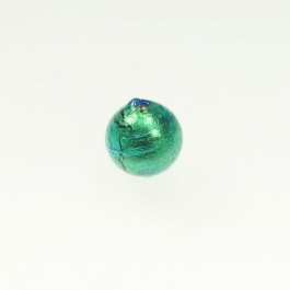 14mm Foil Round Aqua/Yellow Gold, Size 14mm