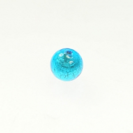 10mm Foil Round Aqua/White Gold, Size 10mm