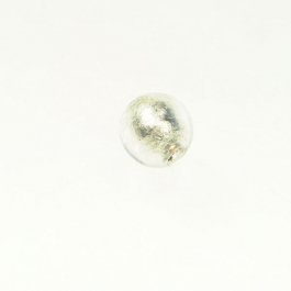 10mm Foil Round Crystal/White Gold, Size 10mm