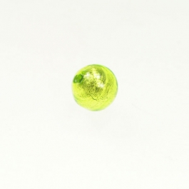 10mm Foil Round Lime/White Gold, Size 10mm