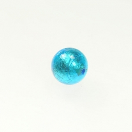 14mm Foil Round Aqua/White Gold, Size 14mm