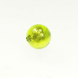 14mm Foil Round Lime/White Gold, Size 14mm