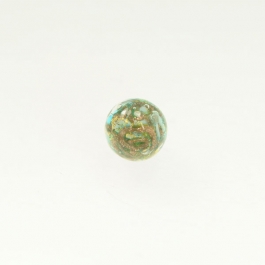 24 kt Aventurina Swirl Round Turquoise, Yellow Gold, Size 12mm