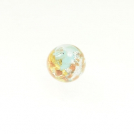 Luna Round Turquoise/White & Yellow Gold, Aventurina, Size 12mm