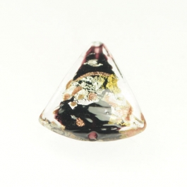 Luna Triangle Black/Aventurina/Yellow Gold/Silver Foil, Size 20mm