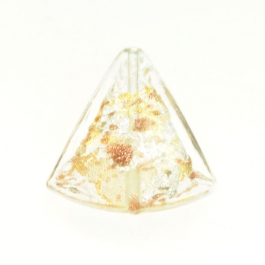 Luna Triangle Crystal/Aventurina/Yellow Gold/Silver Foil, Size 20mm