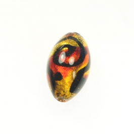 Peacock Oval Red, 24kt Yellow Gold, Size 25mm