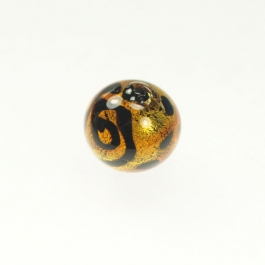 Peacock Round Red, 24kt Yellow Gold, Size 12mm