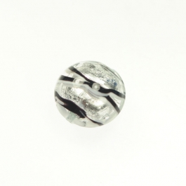 Tigrato Disc Black/White, Silver Foil, Size 18mm