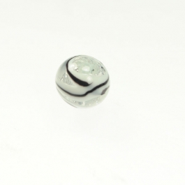 Tigrato Round Black/White, Silver Foil, Size 12mm