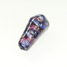 Tigrato Small Nugget Teardrop Amethyst/Bluino, Silver Foil, Size 30mm