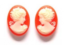 18x13mm Oval Fashion Carnelian Cameo Danielle - Pack of 4