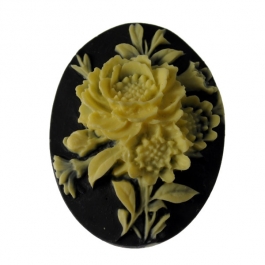 40x30mm Oval Fashion Flower Cameo