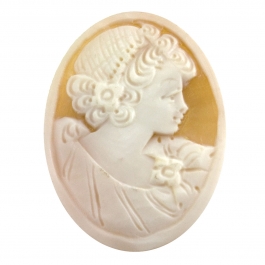 40x30mm Oval Genuine Hand Carved Italian Shell Cameo High "B" Grade - Pack of 1