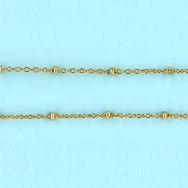 1.06mm x 1.6mm 14/20 Gold Filled Chain Satellite chain with Cable chain and 1.8 mm nuts  10 mm distance - 10FT