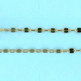 2.45mm x 4.15mm 14/20 Gold Filled Chain Long alternated cable 1 plane 1 hammered links - 10FT