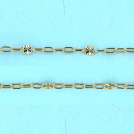 2.45mm x 4.15mm 14/20 Gold Filled Chain Long alternated cable 5 plane 1 STARBURST links - 10FT