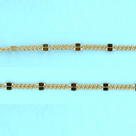 1.4mm x 1.9mm x 0.95-2.15mm x 4mm 14/20 Gold Filled Chain Figaro 5 short links 1 long link hammered - 10FT