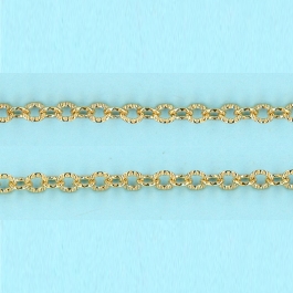 2.7mm x 3.4mm 14/20 Gold Filled Chain Flat cable with patterened groves - 10FT