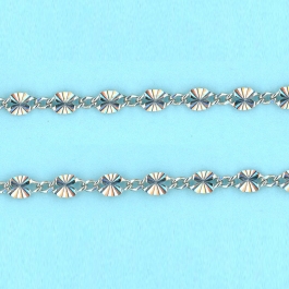 1.77mm x 2.65mm x 1-3.1mm x 5.4mm Sterling Silver Chain Figaro 1 short links 1 long  Starburst link - 10FT