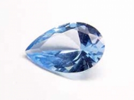 12x8mm Pear Faceted Blue Topaz Cubic Zirconia