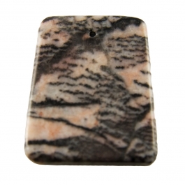 47X34mm Pink Zebra Jasper Ladder Pendant with 1.5mm Hole - Pack of 1