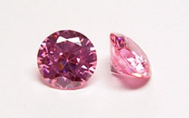 10mm Round Faceted Pink Cubic Zirconia - Pack of 1