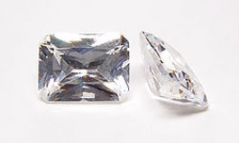 4x3.5 mm Rectangle Faceted White Cubic Zirconia - Pack of 200