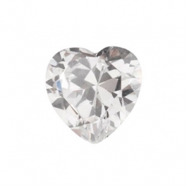 6 x 6mm Heart White CZ - Pack of 2