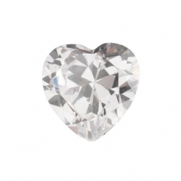 8x8mm Heart White CZ - Pack of 1