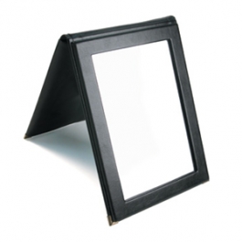 10X7 1/4 Inch Black Faux Leather Folding Mirror - Pack of 1