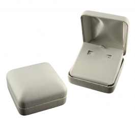 Earring Jewelry Box - White Leatherette - Pack of 1