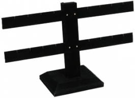 Black Velvet 2 Bar Earring Stand - 8 Pair