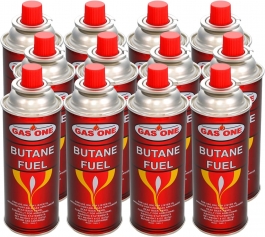 GasOne Butane Canisters, 12 Pack