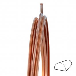 16 Gauge Half Round Half Hard Copper Wire - 1 FT