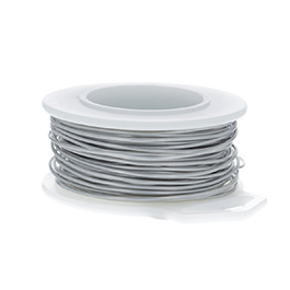 24 Gauge Round Brushed Silver Enameled Craft Wire - 60ft