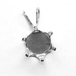 10mm Round Sterling Silver Pendant Snapset for Faceted Gemstone - Pack of 2