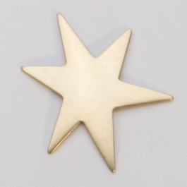 Brass Funky Star, 24 Gauge, 1-1/8 Inch, Pack of 6