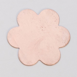 Copper 6-Petal Flower, 24 Gauge, 1-3/8 Inch, Pack of 6