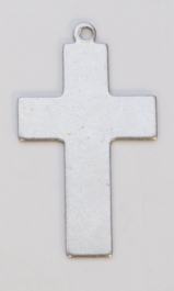 Nickel Silver Cross with Ring, 24 Gauge, 5/8 by 1 Inch, Pack of 6